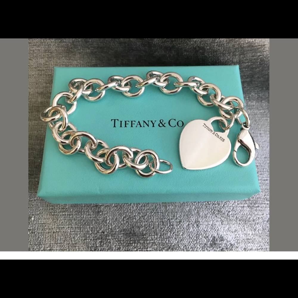 Tiffany Sterling Heart Tag Bracelet